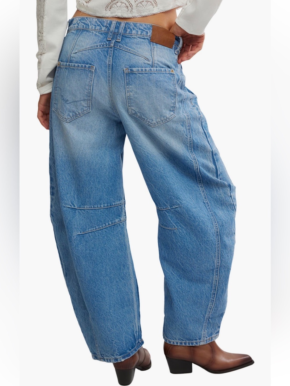New We The Free Good Luck Mid Rise Barrel Jeans - Picture 2 of 5